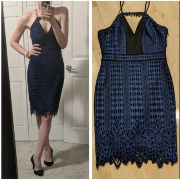 Lace Halter Midi Dress - Picture 4 of 12